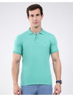 Monte Carlo - Green Men Regular Fit Solid Pattern Half Sleeve Polo T-Shirt