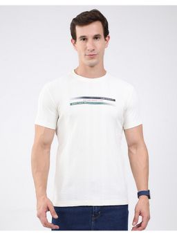 Monte Carlo - Cream Men Slim Fit Solid Pattern Summer T-Shirt