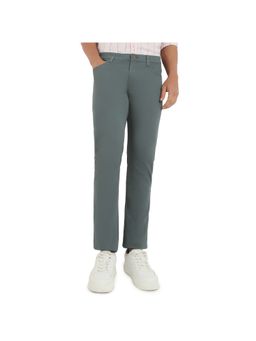 ColorPlus - Men Dobby Regular Fit Cotton Blend Grey Trousers