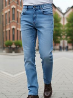 RIGO - Men Blue Solid Straight Fit Jeans