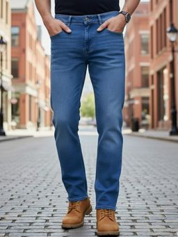 RIGO - Men'S Blue Solid Regular Fit Jeans