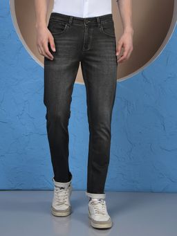 CRIMSOUNE CLUB - Men'S Grey Solid Slim Fit Jeans
