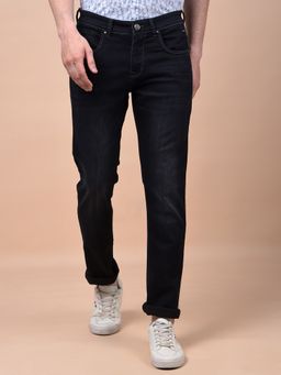 CRIMSOUNE CLUB - Men'S Black Solid Slim Fit Jeans