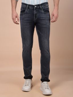 CRIMSOUNE CLUB - Men'S Grey Solid Straight Fit Jeans