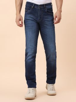 Cantabil - Men Blue Solid Regular Fit Jeans