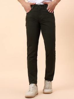 Cantabil - Casual Regular Fit Green Trousers