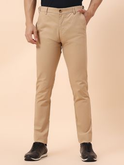 Cantabil - Casual Regular Fit Khaki Trousers
