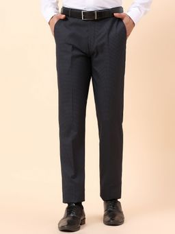 Cantabil - Formal Regular Fit Navy Blue Trousers