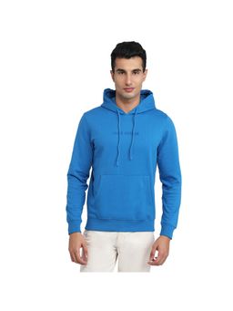 Park Avenue - Dark Blue Slim Fit Solid Hoodie