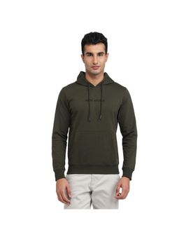 Park Avenue - Dark Olive Slim Fit Solid Hoodie