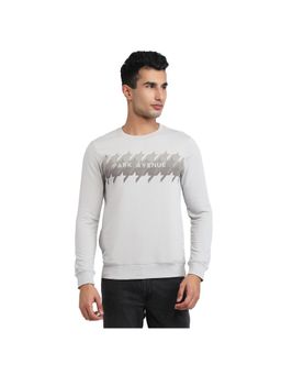 Park Avenue - Grey Slim Fit Solid Sweatshirt
