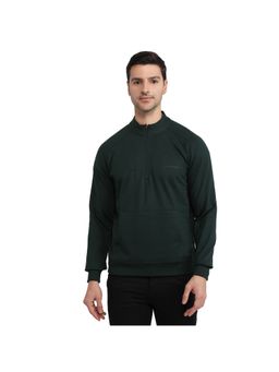 Park Avenue - Dark Green Slim Fit Solid Sweatshirt