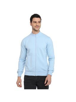 Park Avenue - Men Medium Blue Slim Fit Solid Sweatshirt