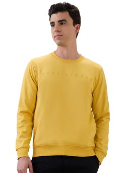 Park Avenue - Men Dark Yellow Slim Fit Printed Sweatshirt