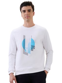 Park Avenue - White Slim Fit Sweatshirt