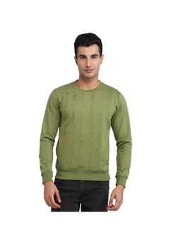 Park Avenue - Dark Green Slim Fit Printed Sweatshirt