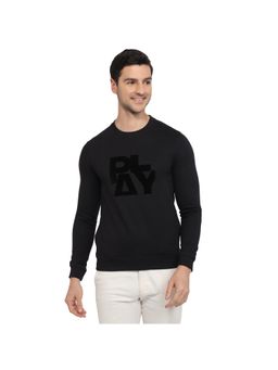 Park Avenue - Men Black Slim Fit Printed Sweatshirt