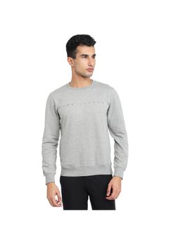 Park Avenue - Medium Grey Slim Fit Textured Sweatshirt