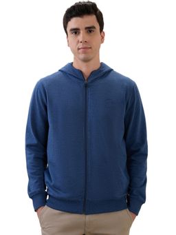 Park Avenue - Men Dark Blue Slim Fit Solid Hoodie