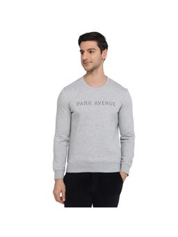 Park Avenue - Men Medium Grey Slim Fit Solid Sweatshirt