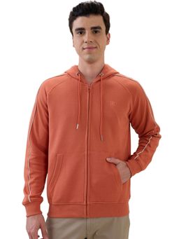Raymond - Men Dark Orange Regular Fit Solid Hoodie