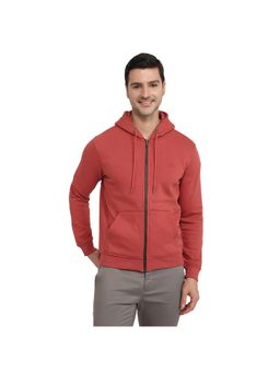 Raymond - Men Medium Red Regular Fit Solid Hoodie