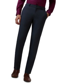 Raymond - Men Structure Slim Fit Blue Trousers