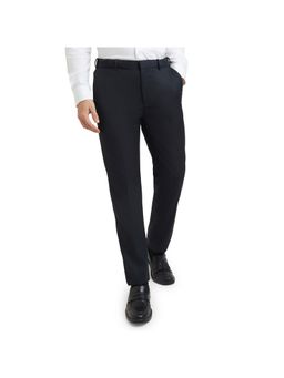 Raymond - Men Solid Contemporary Fit Blue Trousers