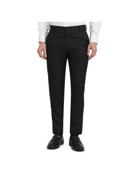 Raymond - Slim Fit Stripe Black Trousers