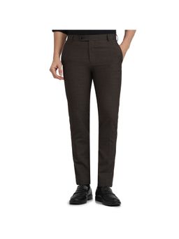 Raymond - Slim Fit Structured Brown Trousers