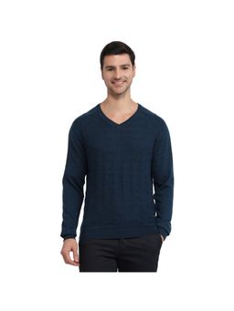 Raymond - Men Teal Textured Sweater