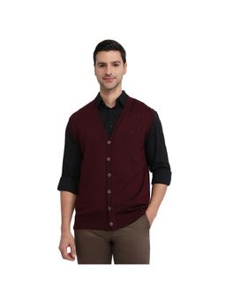 Raymond - Men Dark Maroon Smart Fit Solid Sweater