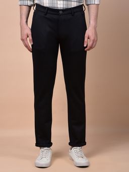 CRIMSOUNE CLUB - Men'S Solid Black Trousers