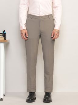 Subtract - Men 4 Way Stretch Flex Waist Slim Fit Formal Grey Trousers