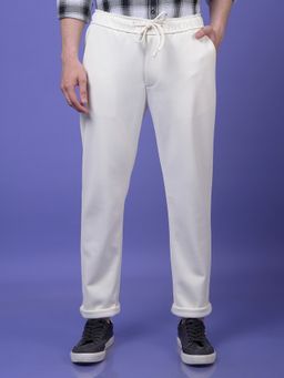 CRIMSOUNE CLUB - Men's Knitted Off White Trousers