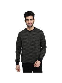 Parx - Men Green Checks Regular Fit Polyester Sweatshirt