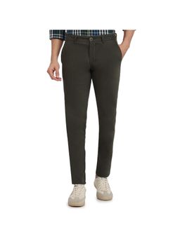 Parx - Low Rise Tapered Fit Green Trousers