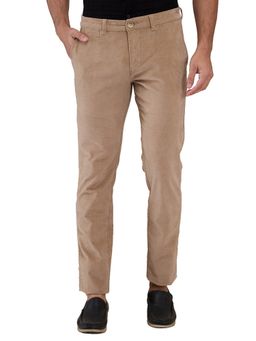 Parx - Men Low Rise Tapered Fit Brown Trousers
