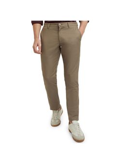 Parx - Men Low Rise Tapered Fit Khaki Trousers