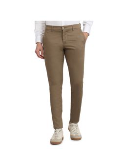 Parx - Solid Tapered Fit Khaki Trousers