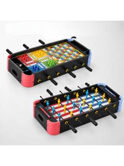 MAD OVER TOYS - 3-in-1 Tabletop Foosball, Ludo & Snakes Game