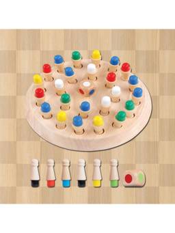 MAD OVER TOYS - Wooden Memory Chess Game with Dice - 24 Pieces