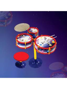 MAD OVER TOYS - Kids Drum Set with Cymbal, Stool & Sticks