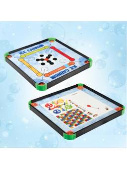 MAD OVER TOYS - 3-in-1 Ice Carrom Game with Snake Ladder & Ludo