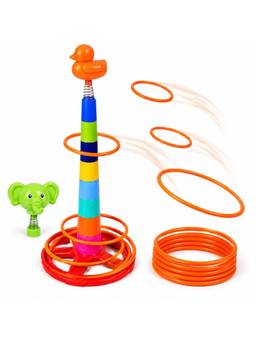 MAD OVER TOYS - 3-in-1 Ring Toss with Stacking Tower & Flying Disc