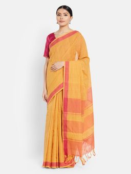 Fabindia - Cotton Loom Woven Saree Without Blouse