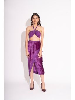 House of Inari - Purple Bustier with Embroidered Skirt