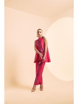 THE SILK LOVE - Pink Shadow Bloom Co-Ord Set