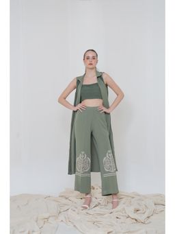 THE SILK LOVE - Olive Romania Co-Ord Set