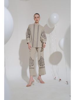 THE SILK LOVE - Grey Romania Co-Ord Set